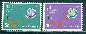ООН (NY), 1965, Спутники. 2 марки